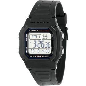 Casio W800HG Series | Men’s Digital Watch | 100 Meter Water Resistance | Multi Function Alarm | 100 SEC Stopwatch | Auto Calendar | Countdown Timer | LED Light | Dual Time| 10 Year Battery(Black)