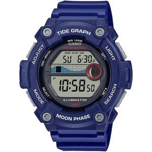 Casio WS1300H Series | Digital Watch | 100 Meter Water Resistance | LED Backlight | 1/100 SEC Stopwatch | Tide Graph | Coundtown Timer | LED Light | Multi Function Alarms | 10 Year Battery(Blue)