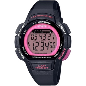 Casio Women’s LWS- 1000H- 1AVCF Runner Series Digital Display Quartz Black/Green Watch(Black)